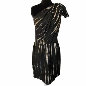 The Limited One Shoulder Black Gold Dress